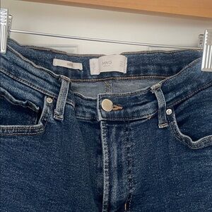 Mango Women's Dark Blue High Rise Jeans